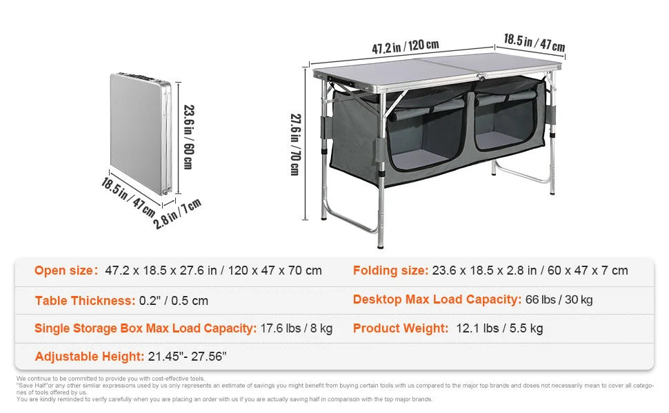Camping Outdoor Kitchen Table Cabinet