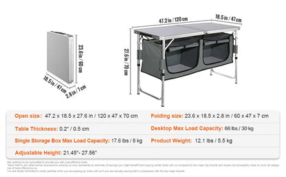 Camping Outdoor Kitchen Table Cabinet