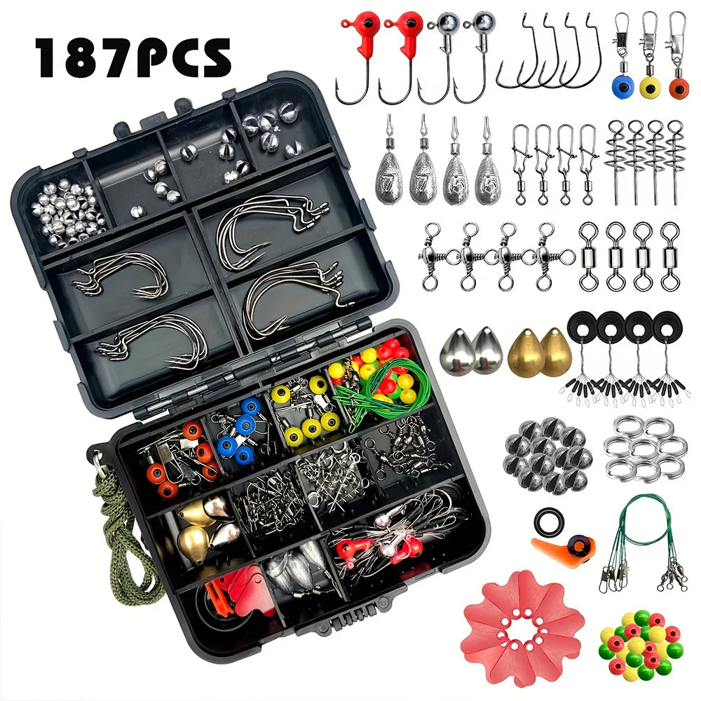 187 pcs Ultimate Fishing Kit Set